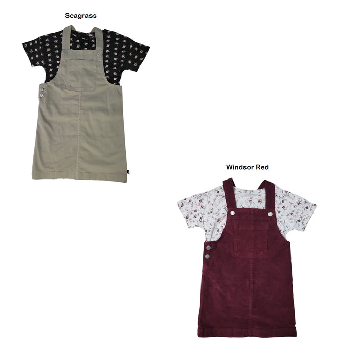 Gap Kids Skirtall 2 Piece Chest Pocket Adjustable Straps Dress & Tee Set