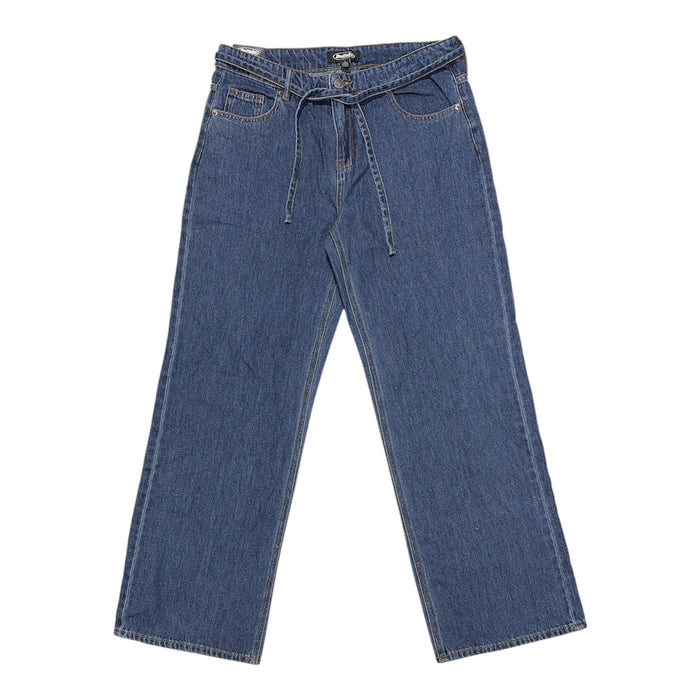 Buffalo Jeans Women's High Rise Wide Leg Belted 5 Pocket Jean