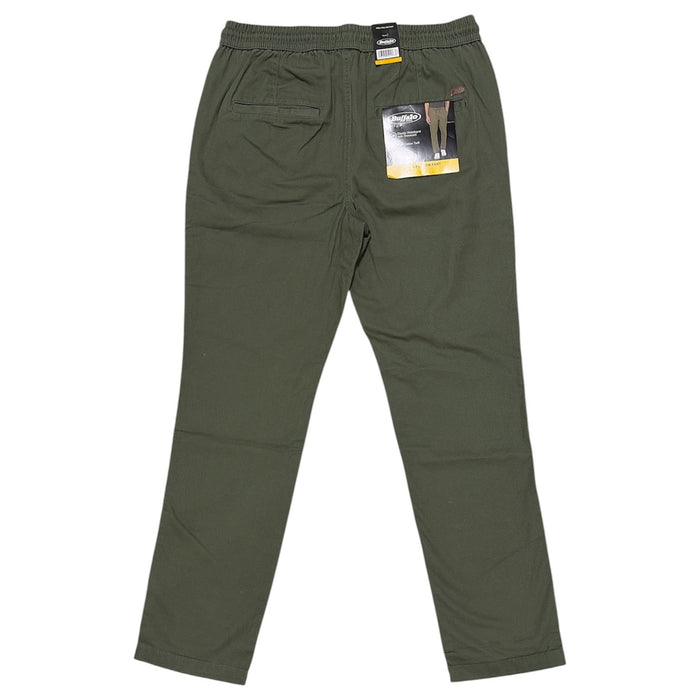 Buffalo Men's Relaxed Fit Comfortable Easy Pull-On Twill Pants