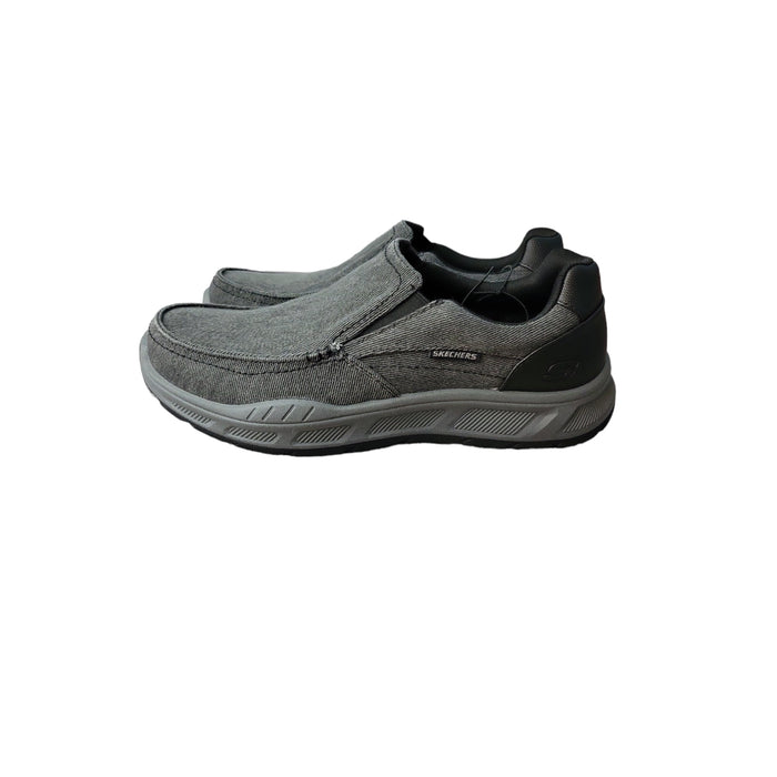 Skechers Men's Relaxed Roomier Fit Memory Foam Slip On Comfort Canvas Shoe