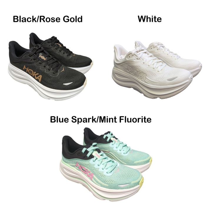 Hoka One One Women's Bondi 9 Comfort Lace Up Running Athletic Sneaker