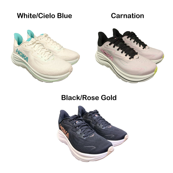 Hoka One One Women's Clifton 10 Comfort Lace Up Low Top Running Athletic Sneaker