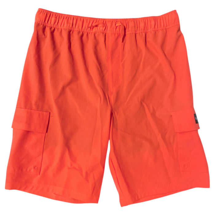 Hurley Boy's Cargo Pocket Drawstring Swim Trunks, Boxer-Brief Style Liner