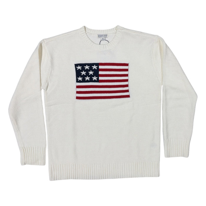 Mighty Fine Women's Midweight Crew Neck Easy Fit Americana Sweater