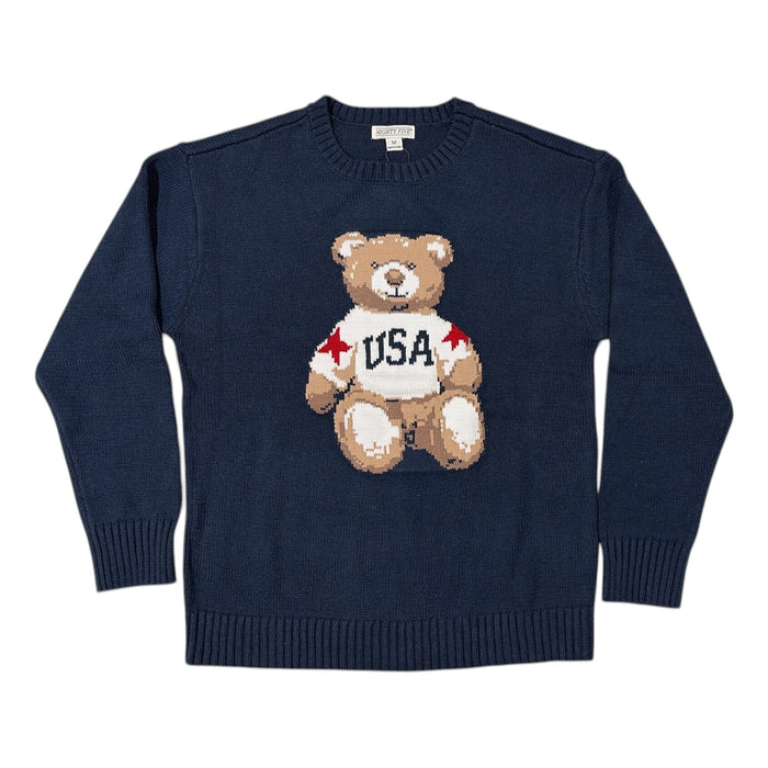 Mighty Fine Women's Midweight Crew Neck Easy Fit Americana Sweater