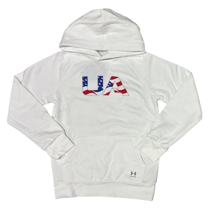 Under Armour Boys Rival Loose Fit Freedom Wordmark Fleece Hoodie, 6005419