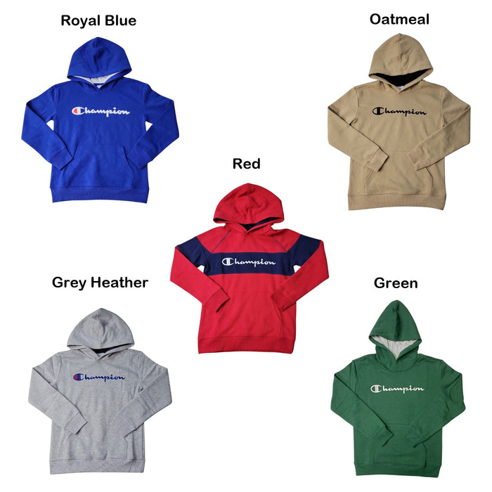 Champion Boy's Logo Kangaroo Pocket Fleece Pullover Hoodie