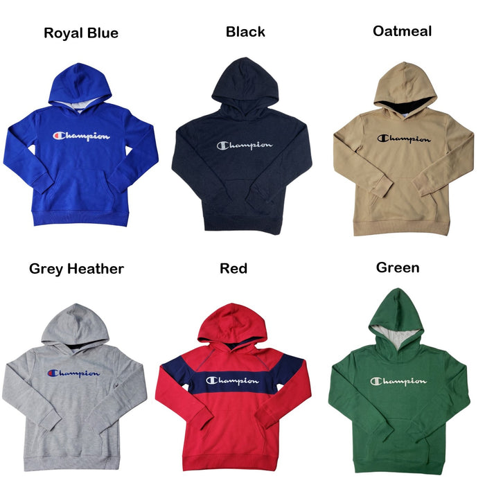 Champion Boy's Logo Kangaroo Pocket Fleece Pullover Hoodie