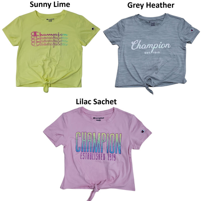 Champion Girls Soft Graphic Print Active Tie Cropped Top