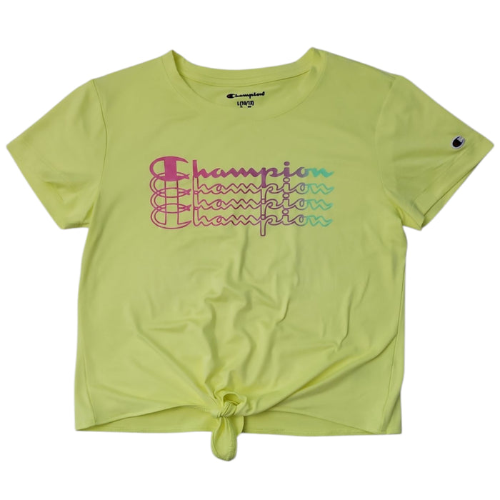 Champion Girls Soft Graphic Print Active Tie Cropped Top
