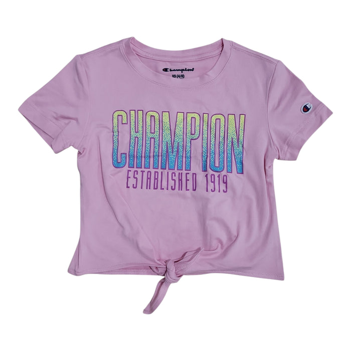 Champion Girls Soft Graphic Print Active Tie Cropped Top
