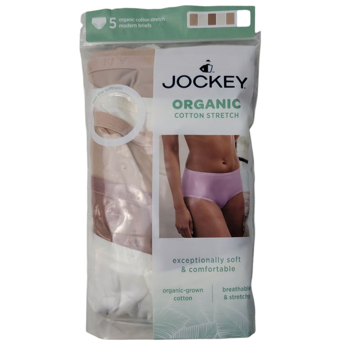 Jockey Women's 5-Pack Organic Cotton Stretch Modern Brief