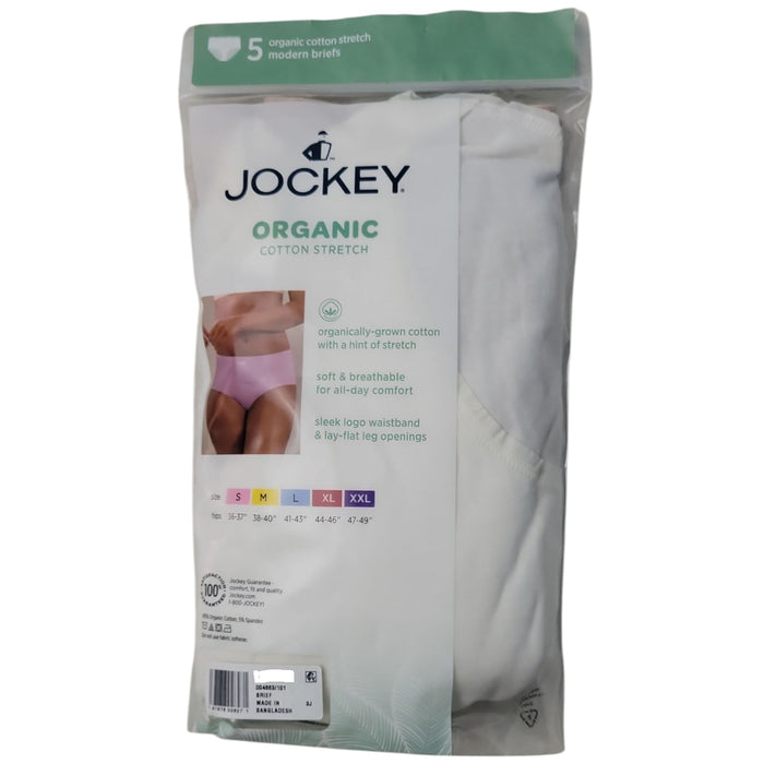 Jockey Women's 5-Pack Organic Cotton Stretch Modern Brief