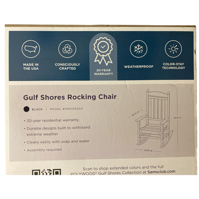 POLYWOOD Gulf Shores All-Weather Rocking Chair, Black