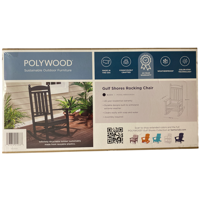 POLYWOOD Gulf Shores All-Weather Rocking Chair, Black