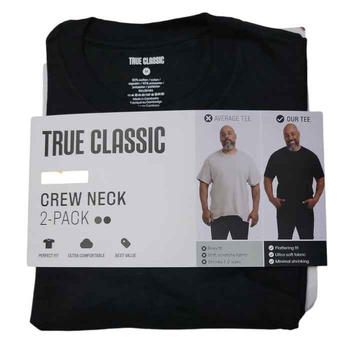True Classic Men's Athletic Cut Crew Neck 2-Pack T-Shirt (Black/Army, S)