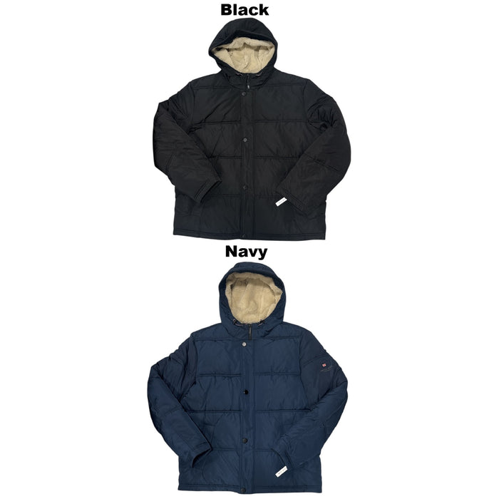 London Fog Men's Water Resistant Insulated Hooded Parka Coat w/ Pockets