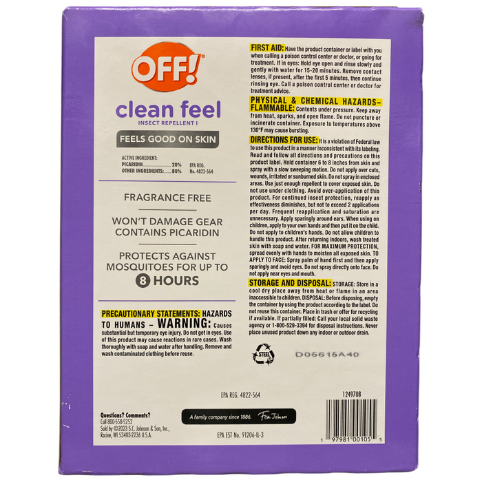 OFF! Clean Feel Non-Greasy Lightweight Insect Repellent, 9oz, 2pk