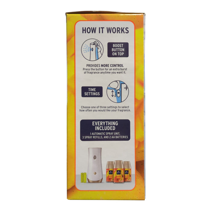 Glade Automatic Spray Air Freshener, 1 Spray Unit & 3 Refills, Mighty Mango