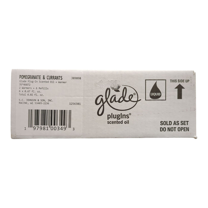 Glade Plug-Ins Scented Oil Set, 2 Warmers + 6 Refills, Pomegranate & Currants