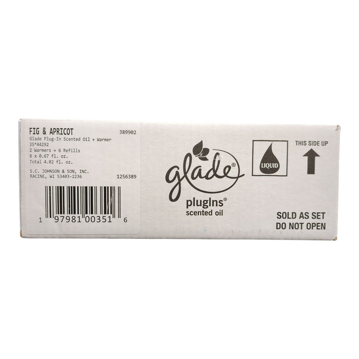 Glade Plug-Ins Scented Oil Set, 2 Warmers + 6 Refills, Fig & Apricot Scent