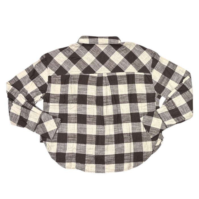 Scotch & Soda Women's Button Up Brushed Cotton Collared Flannel Top