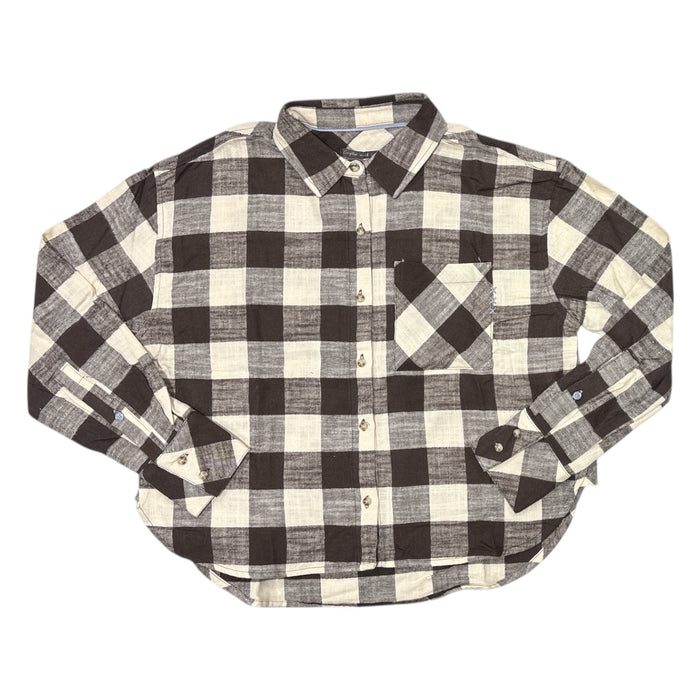Scotch & Soda Women's Button Up Brushed Cotton Collared Flannel Top