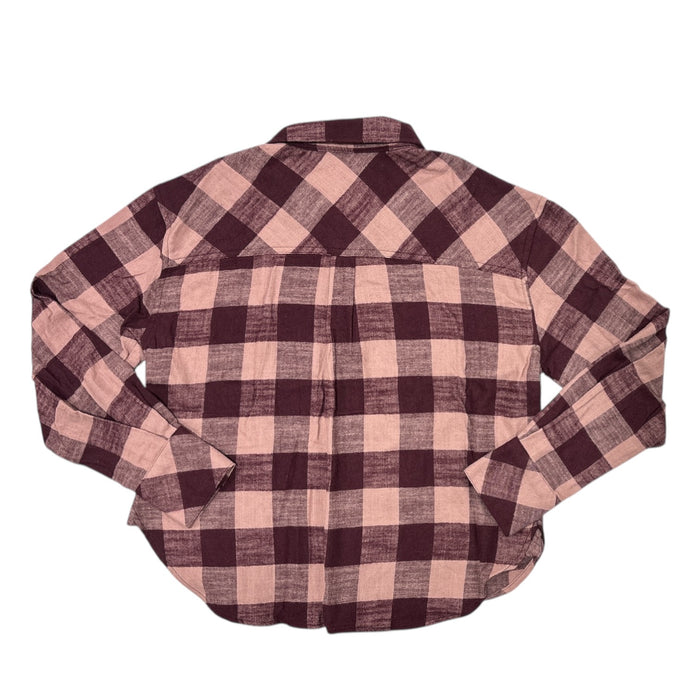 Scotch & Soda Women's Button Up Brushed Cotton Collared Flannel Top