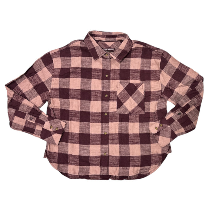 Scotch & Soda Women's Button Up Brushed Cotton Collared Flannel Top