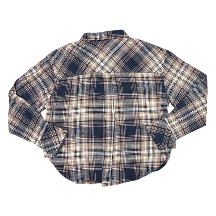 Scotch & Soda Women's Button Up Brushed Cotton Collared Flannel Top