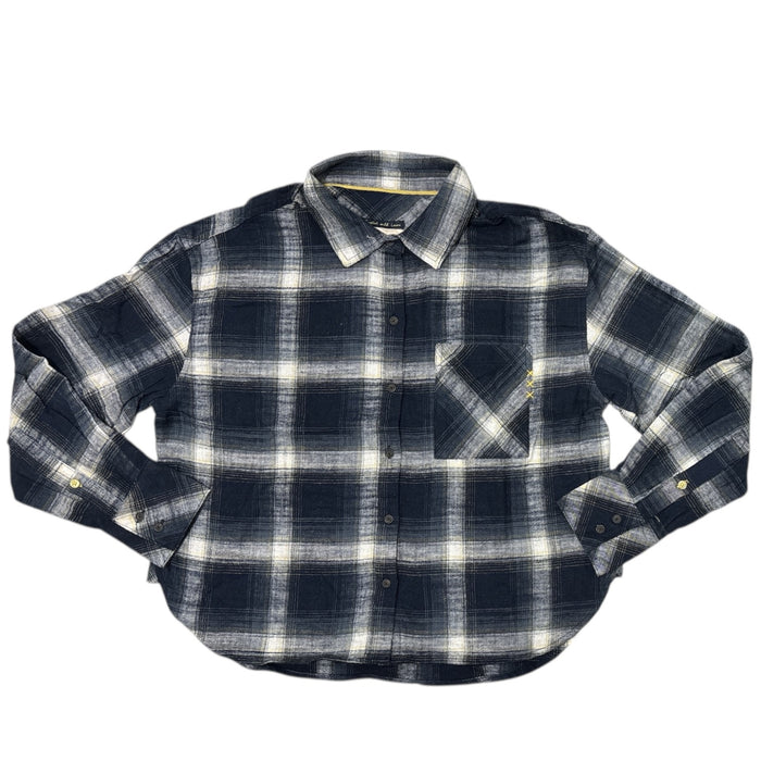 Scotch & Soda Women's Button Up Brushed Cotton Collared Flannel Top