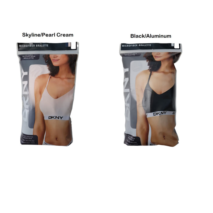 DKNY Women's 2-Pack Pull-On Soft Stretch Microfiber Bra