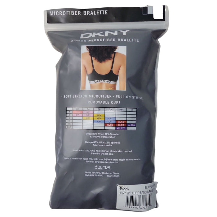 DKNY Women's 2-Pack Pull-On Soft Stretch Microfiber Bra