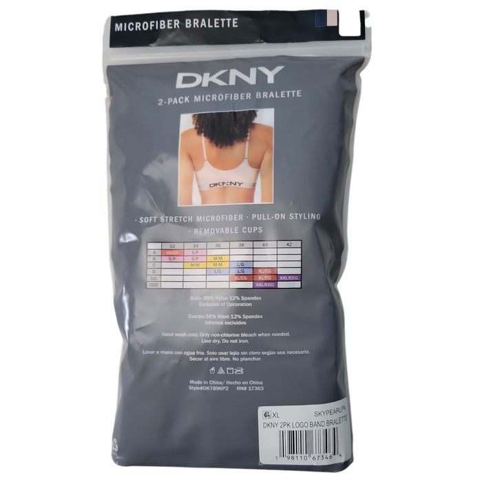 DKNY Women's 2-Pack Pull-On Soft Stretch Microfiber Bra