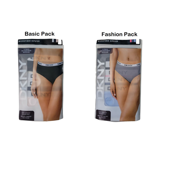 DKNY Women's 4-Pack Soft Stretch Microfiber Hipster