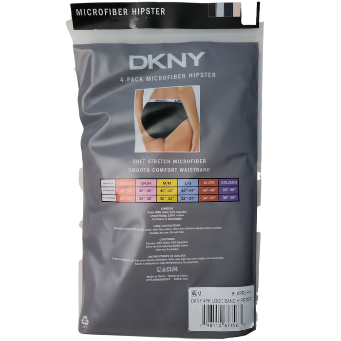 DKNY Women's 4-Pack Soft Stretch Microfiber Hipster