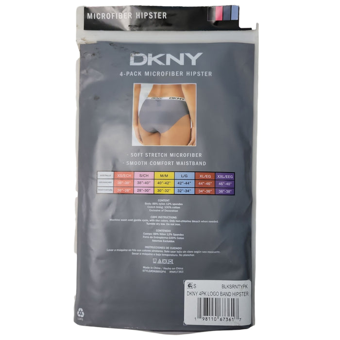 DKNY Women's 4-Pack Soft Stretch Microfiber Hipster