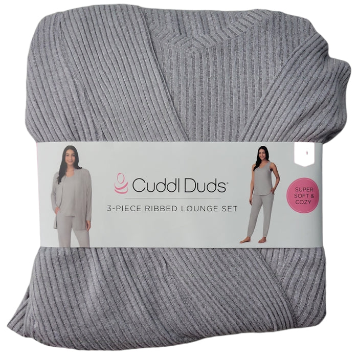 Cuddl Duds Women's 3-Piece Cardigan Jogger Tank Top Lounge Set