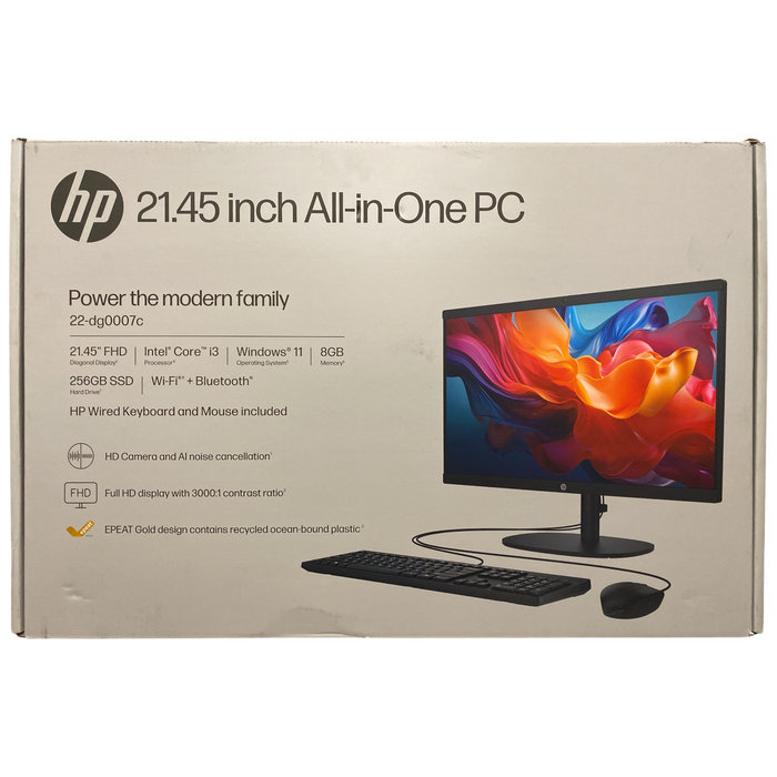 HP All-In-One Desktop 21.45" Intel Core i3-N300, 8GB DDR5, 256GB SSD, Intel UHD