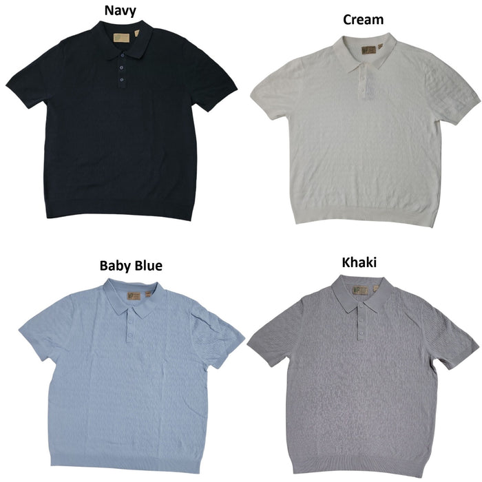 WP Weatherproof Men's Staggered Rib Short Sleeve Polo