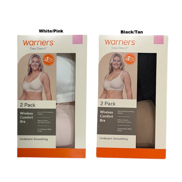 Warners Women's 2-Pack Wireless Lightly Lined Seamless Bra