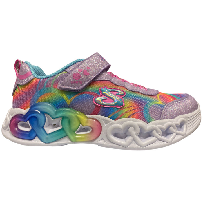 Skechers Girls Hearts Light-Up Hook & Loop Strap Sneaker