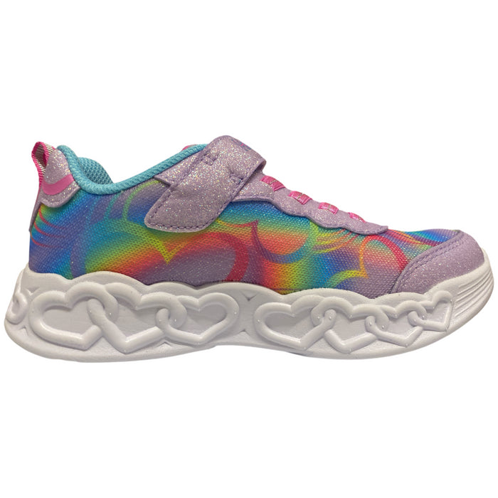 Skechers Girls Hearts Light-Up Hook & Loop Strap Sneaker