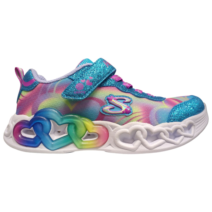 Skechers Girls Hearts Light-Up Hook & Loop Strap Sneaker