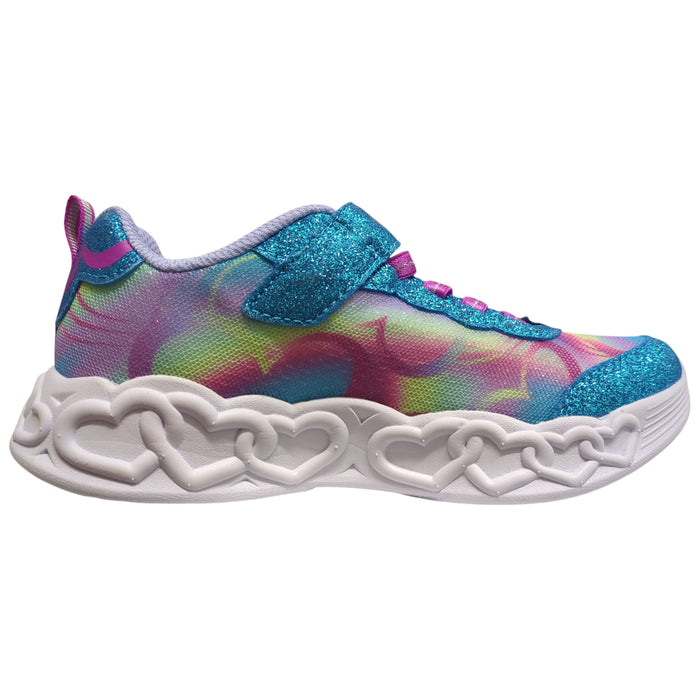 Skechers Girls Hearts Light-Up Hook & Loop Strap Sneaker
