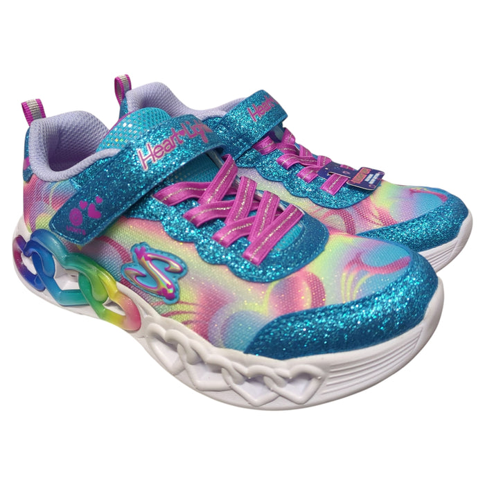 Skechers Girls Hearts Light-Up Hook & Loop Strap Sneaker