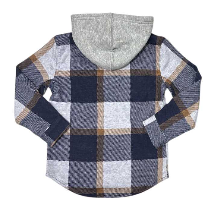 Levi's Boys Warm Regular Fit Button Up Flannel Hooded Overshirt