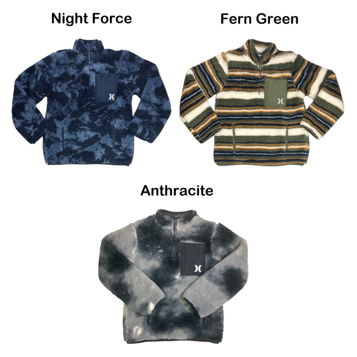 Hurley Boys Sherpa Fleece Quarter Zip Pullover with Standing Collar