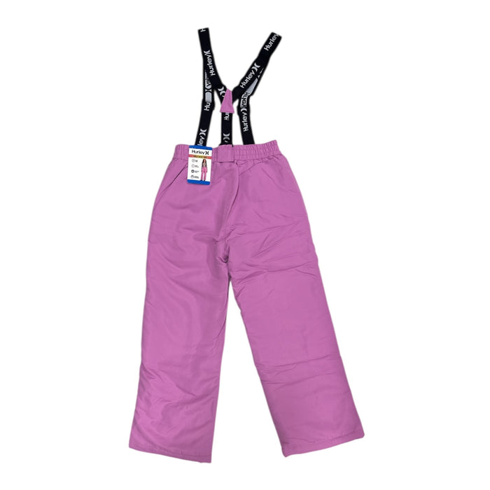 Hurley Girl's Water Resistant Lined Snow Pant with Removable Suspenders