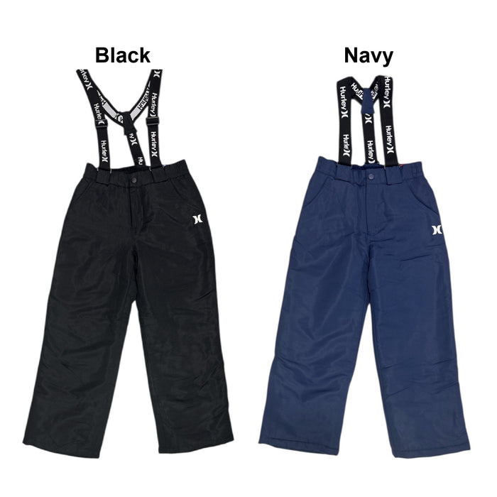 Hurley Boys Water Resistant Lined Snow Pant with Removable Suspenders